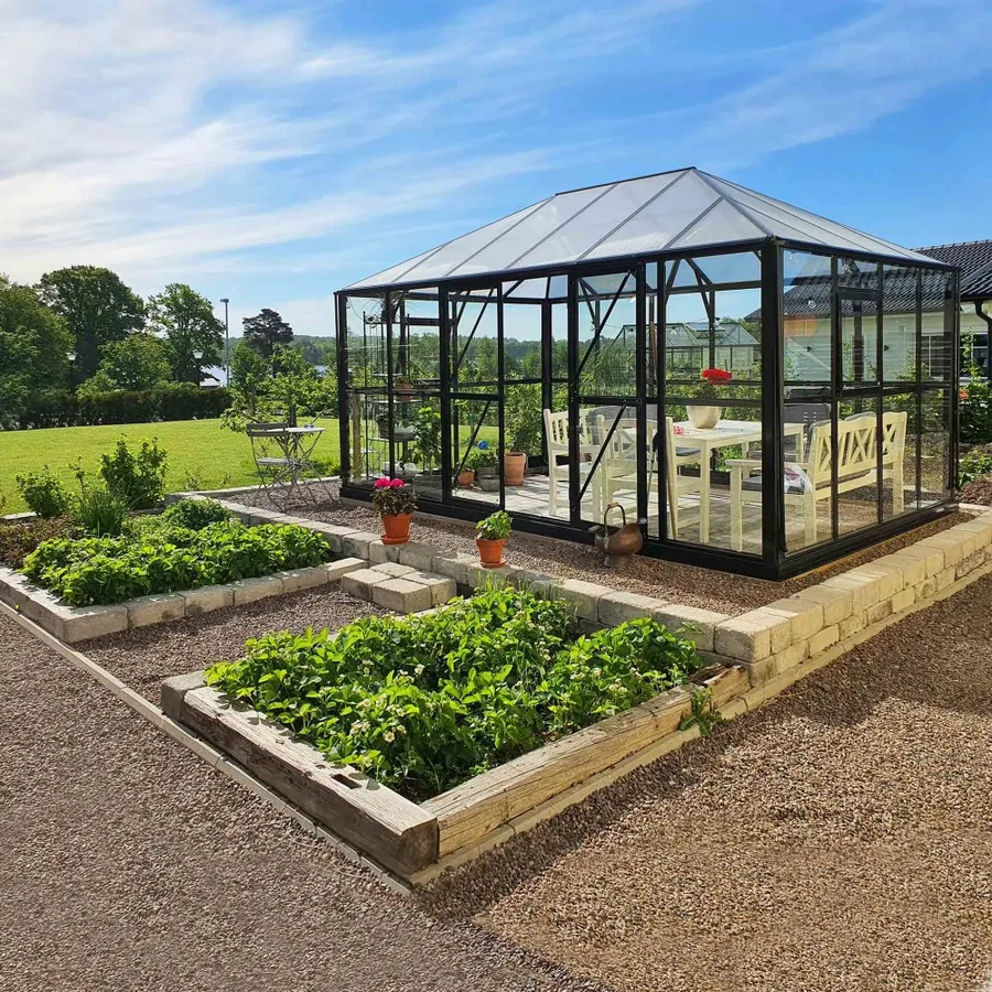 Metalcraft Orangeri 12,9 m² i vit aluminium